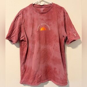 American Eagle Sunny Days Ahead Graphic Tee Boho Pink Tie Dye XLT Super Soft